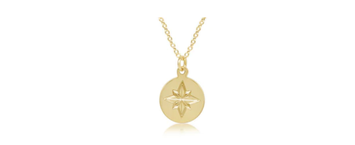 16" Necklace Gold - Direction Gold Disc