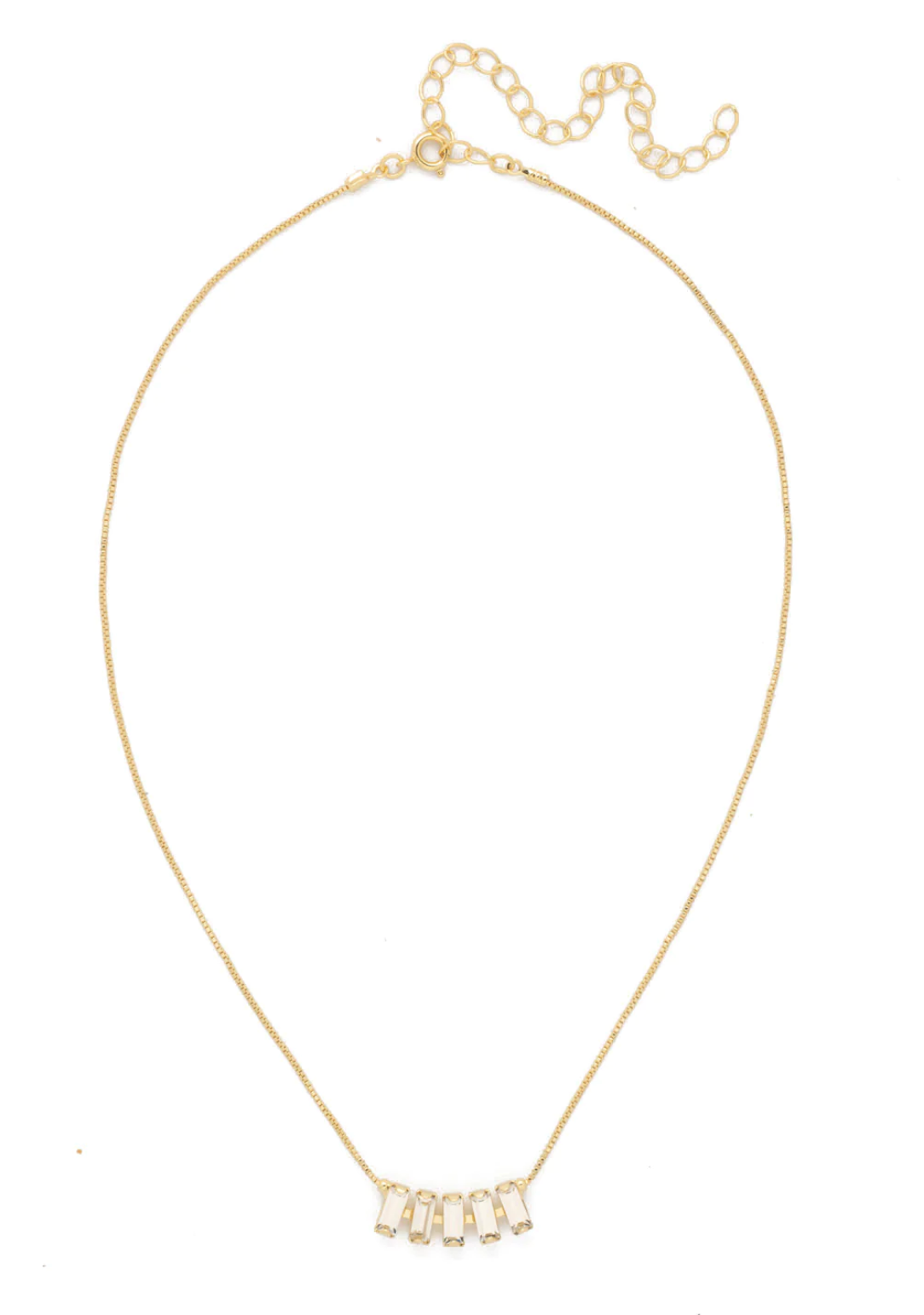 Crown Tennis Necklace - Bright Gold/Crystal