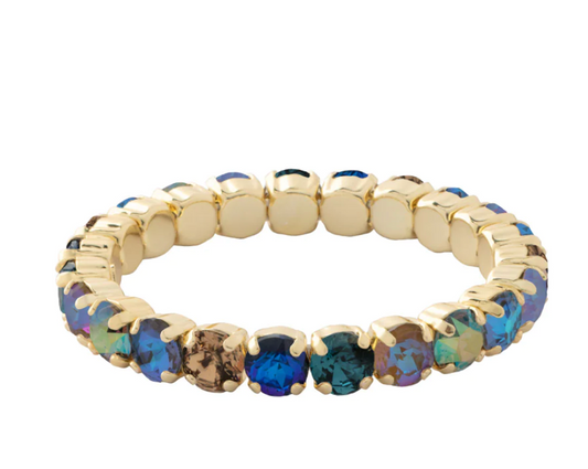 7 Inch Sienna Stretch Bracelet - Bright Gold/Venice Blue