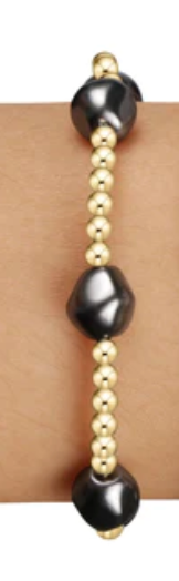Extends Admire Gold Bead Bracelet - Faceted Hematite