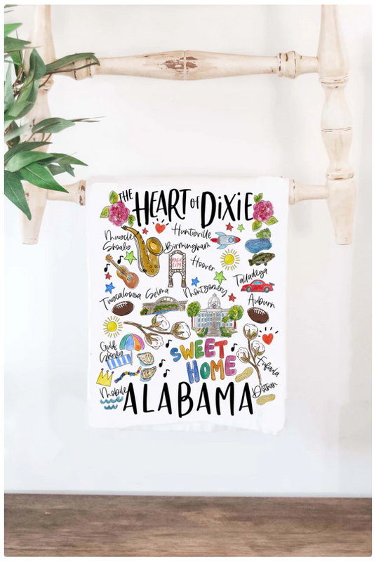 The State of Alabama Tea Towel