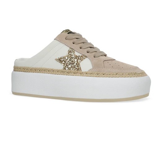 Val 6 Wedge Sneaker - Taupe Raffia