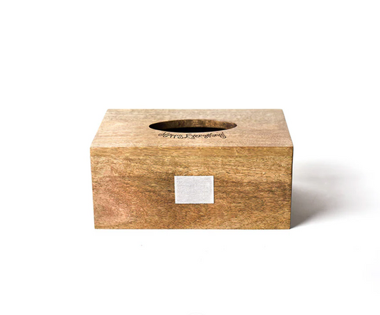 Mini Rectangle Wood Tissue Box