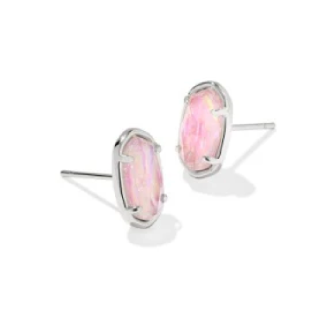 Grayson Stone Stud Ear Rhod Pink Irdscnt Mop
