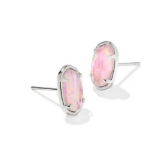 Grayson Stone Stud Ear Rhod Pink Irdscnt Mop