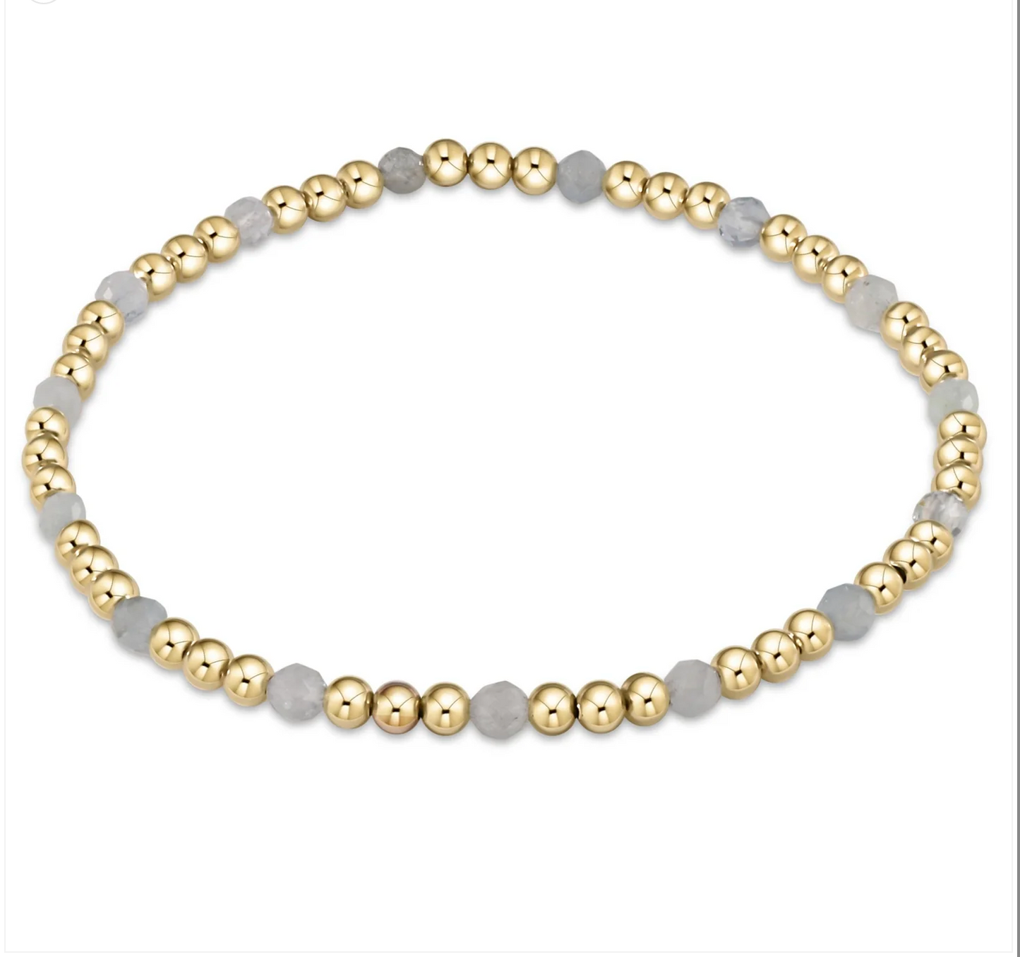 Gemstone Gold Sincerity Pattern 3mm Bead Bracelet