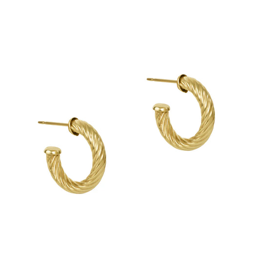 Round Gold 0.5'' Hoop- Textured