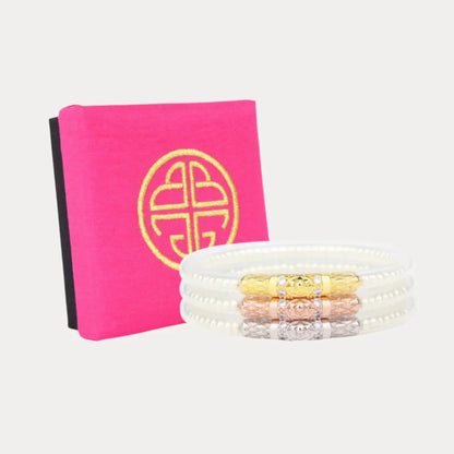 Three Queens All Weather Bangle (AWB) - White Pearl