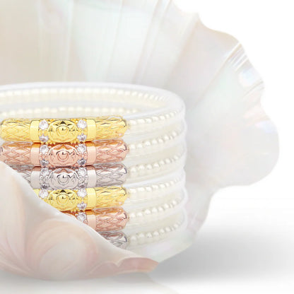 Three Queens All Weather Bangle (AWB) - White Pearl