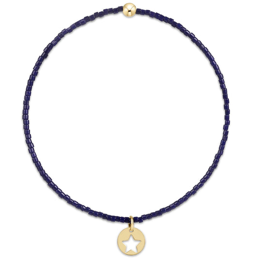 Extends - Hope Classic Bracelet Navy - Star Small Gold Disc