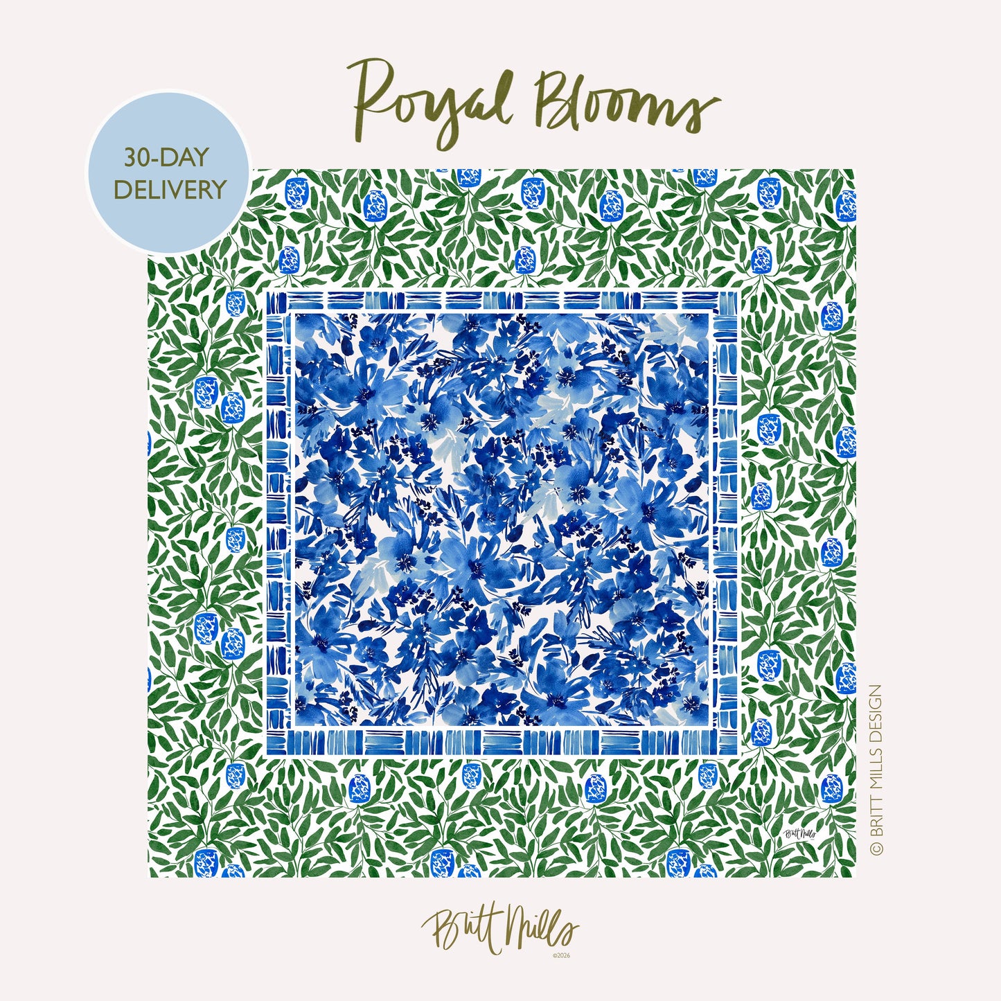 Britt Mills Mahjong Mats (Non-Neoprene): Regal Bloom