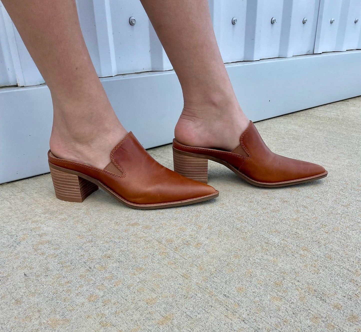 Mason Caramel Pointed Toe Mules