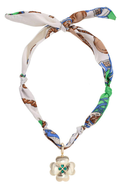 CHARMED By Canvas Scarf Necklaces with Charm