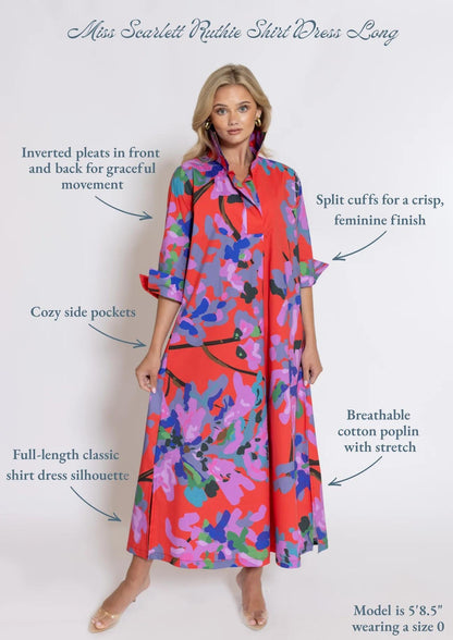 Miss Scarlet© Ruthie Shirt Dress Long