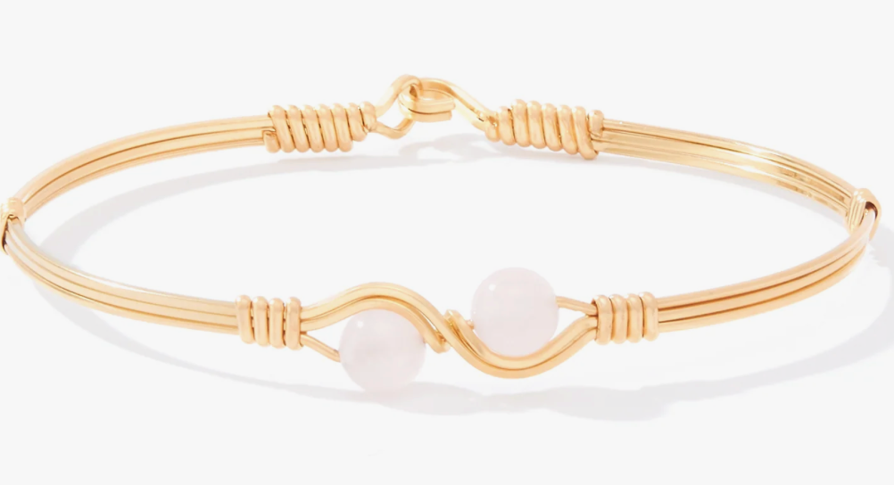 Be Mine Bracelet - 14K Gold Artist Wire with Rose Quartz Bead