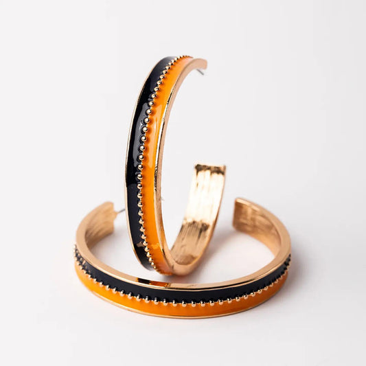 Earrings Meaghan Navy & Orange  L