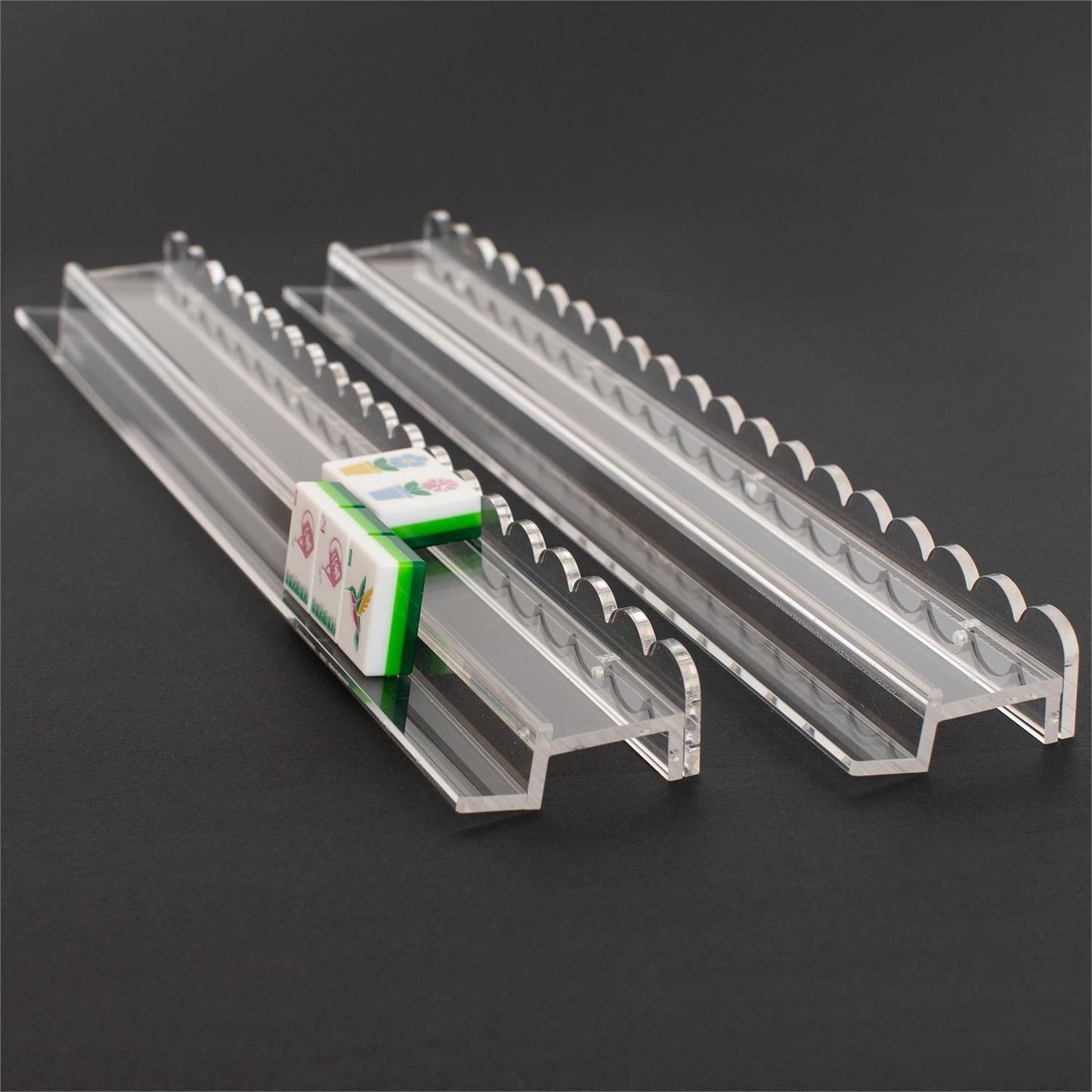 Acrylic Scalloped Mahjong Rack and Pusher (Sold in groups of 4)