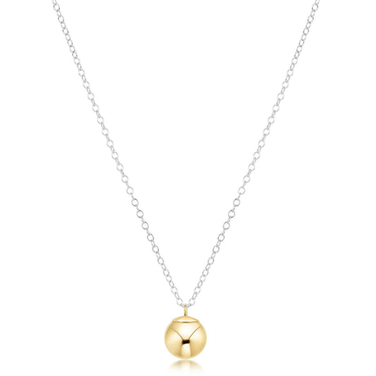 16" Necklace Mixed Metal- Classic Gold 10mm Charm