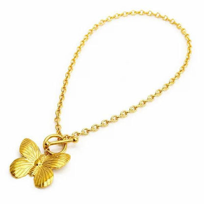 Vintage Butterfly Solo Toggle Necklace