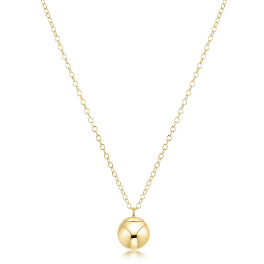 16" Necklace Gold- Classic Gold 8mm Charm