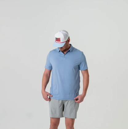 Performance Polo -Heather Sky Blue