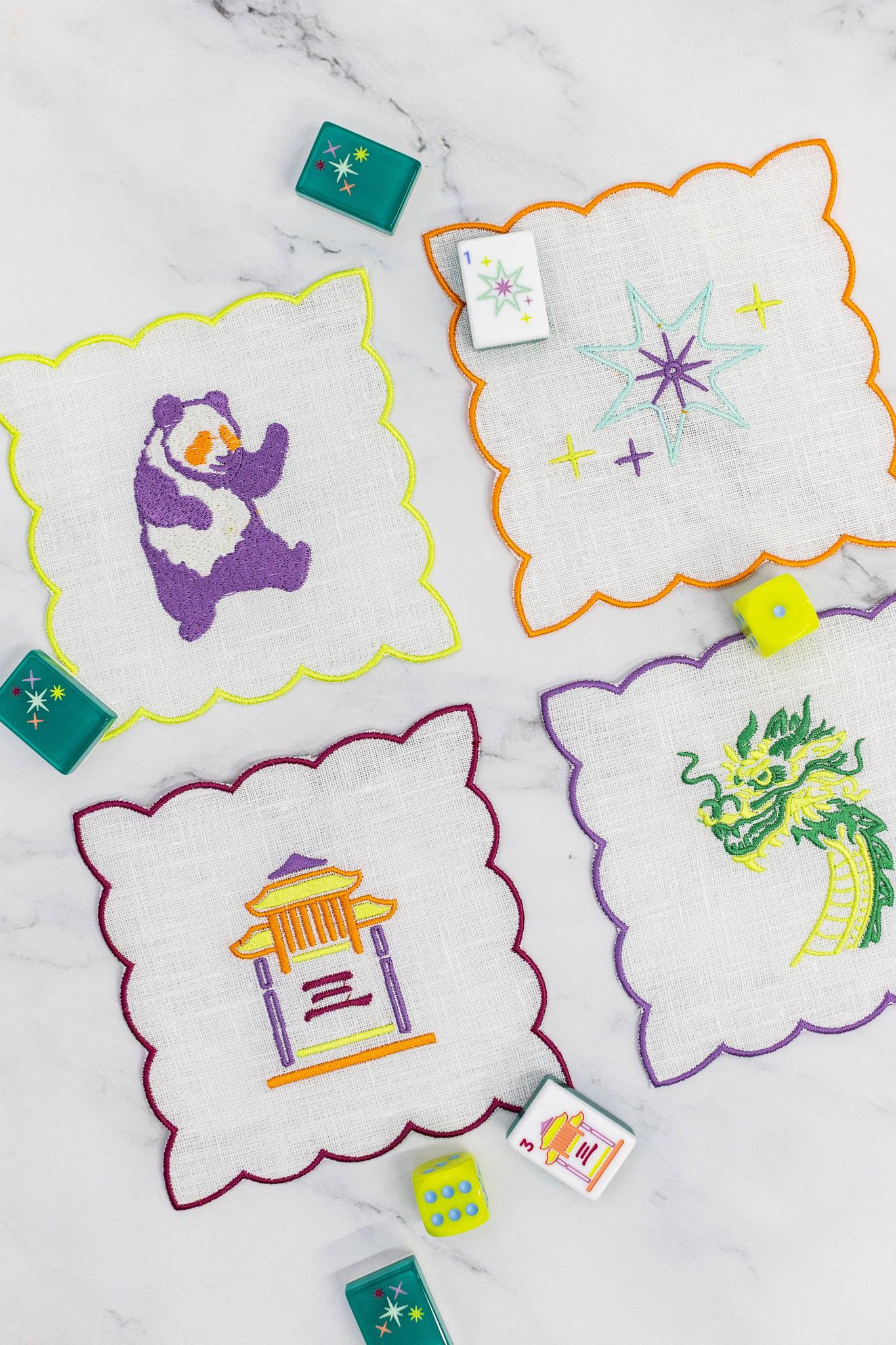 East Meets West Linen Cocktail Napkins