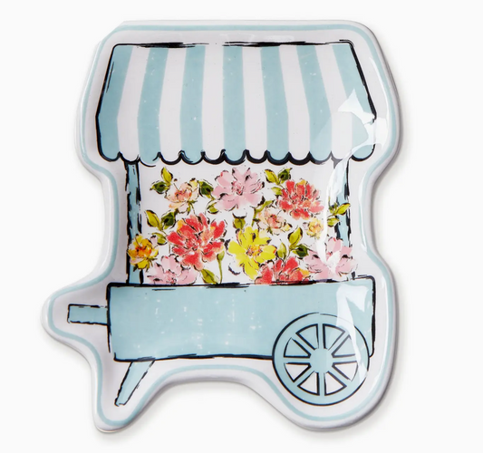Flower Cart Trinket Dish Multi Earthenware Spring