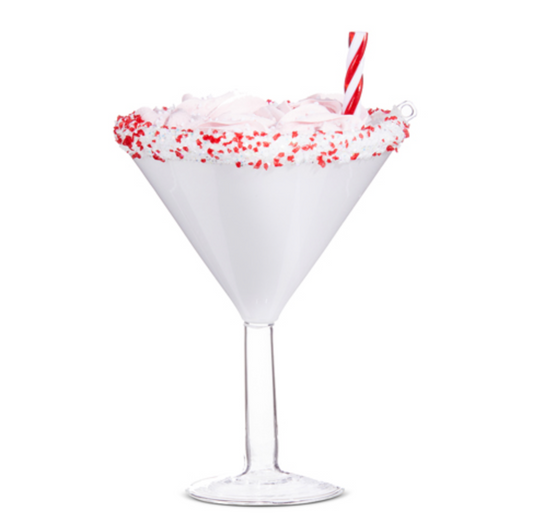 Pink Peppermint Martini Ornament