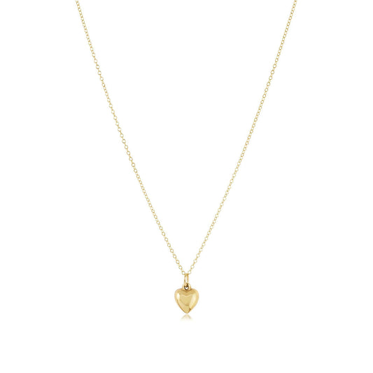 16" Necklace Gold- Love Plush small Gold Charm