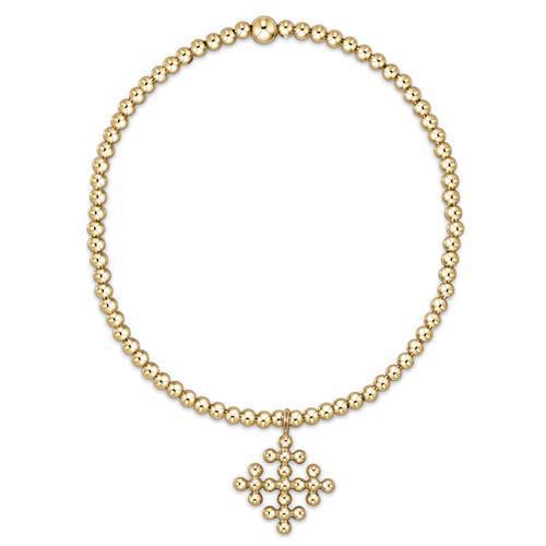 enewton Extends - Classic Gold 2.5mm Bead Bracelet - Classic Beaded Signature Cross Encompass Gold Charm