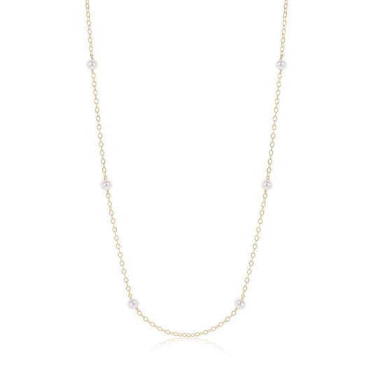 41" Necklace Simplicity Chain Gold - 8mm Pearl