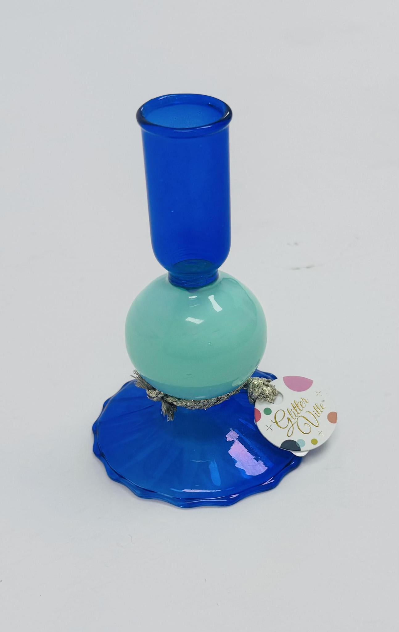 Fluted Taper Candle Holder Glass 12 Assortment