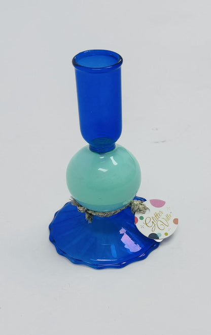 Fluted Taper Candle Holder Glass 12 Assortment