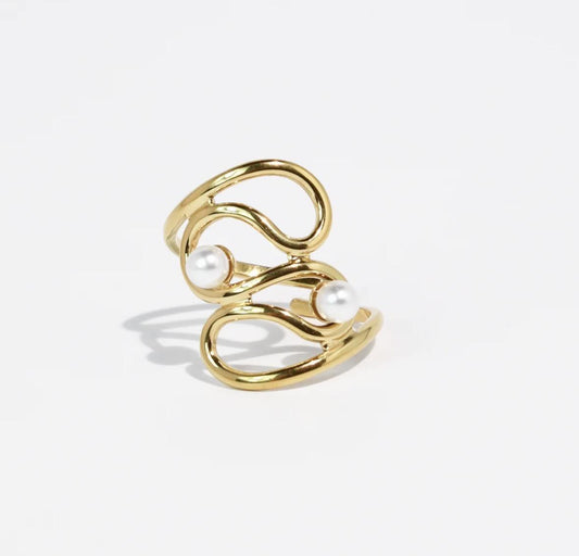 Twisted Pearl Ring