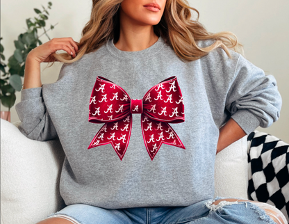 Alabama Crimson Roll Tide Coquette Bow Football Sweatshirt