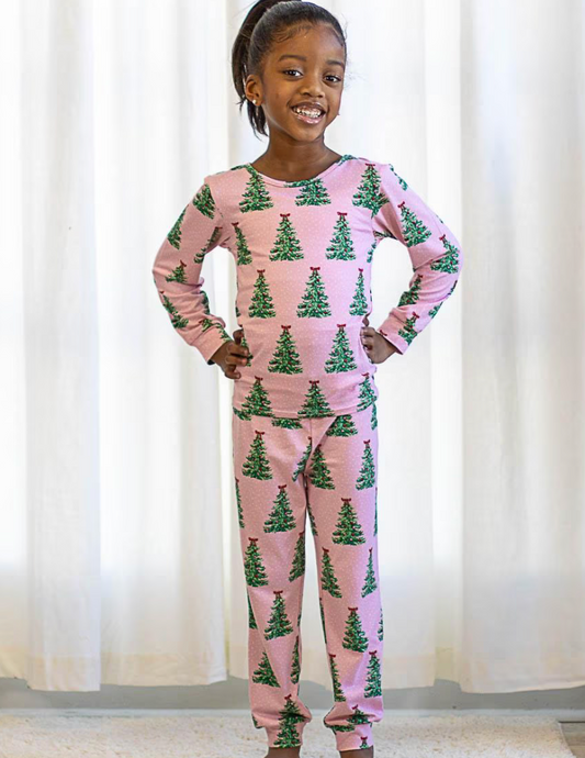 Kid's Noelle Tree Long Sleeve Pajamas