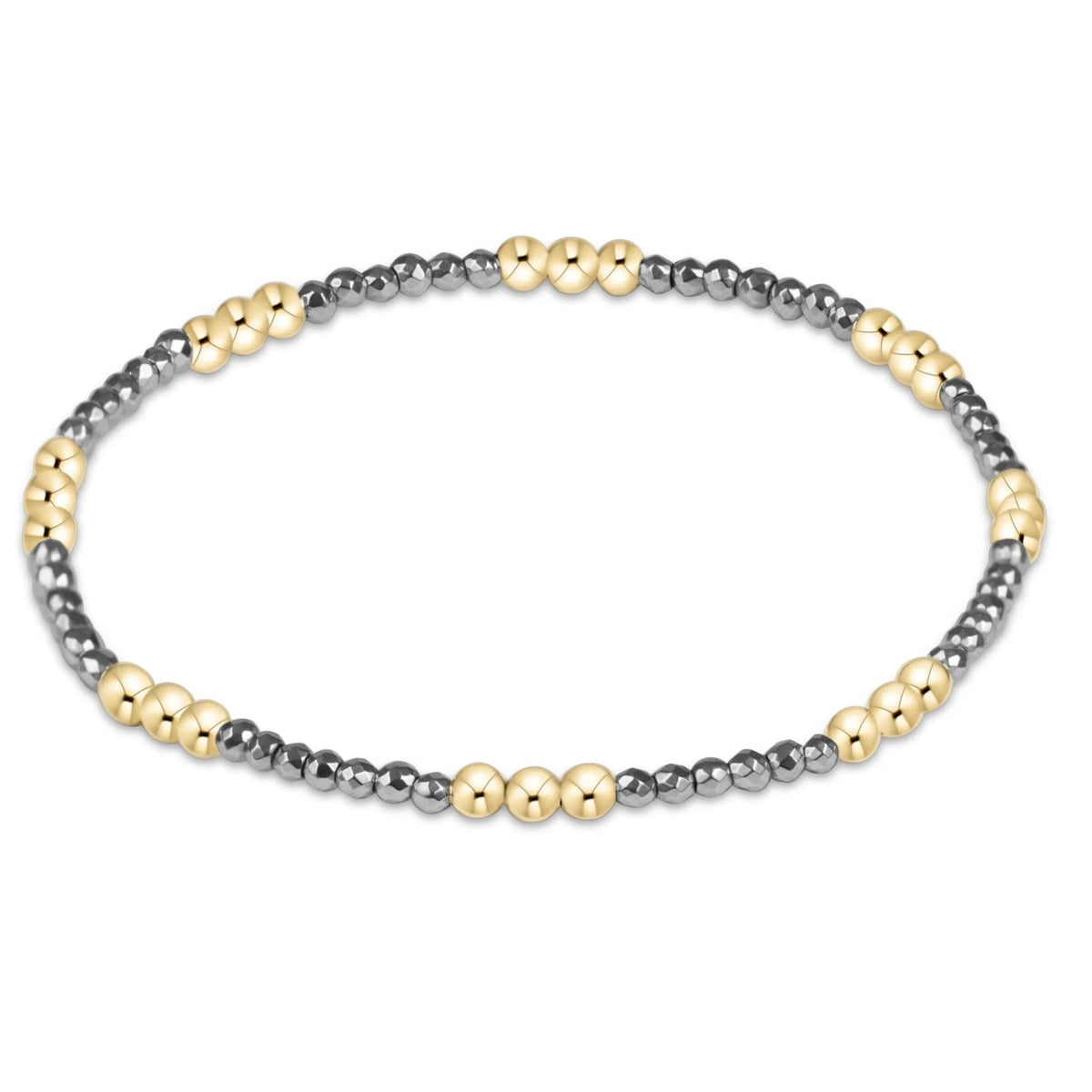 Joy Silver Faceted Hematite 2mm Bracelet