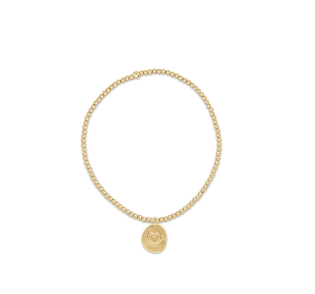 Enewton Extends - Classic Gold 2mm Bead Bracelet - Inspire Love Small Gold Charm