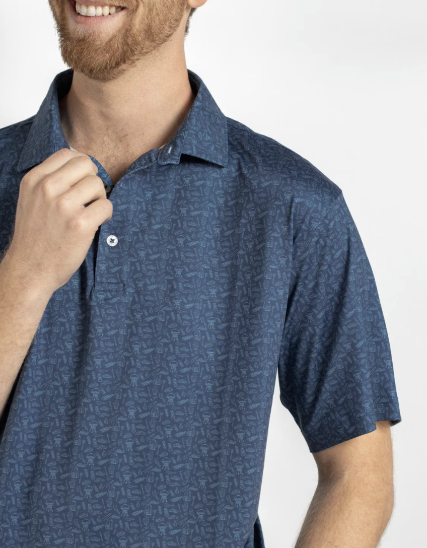 Men's Grill Master Performance Polo Blue