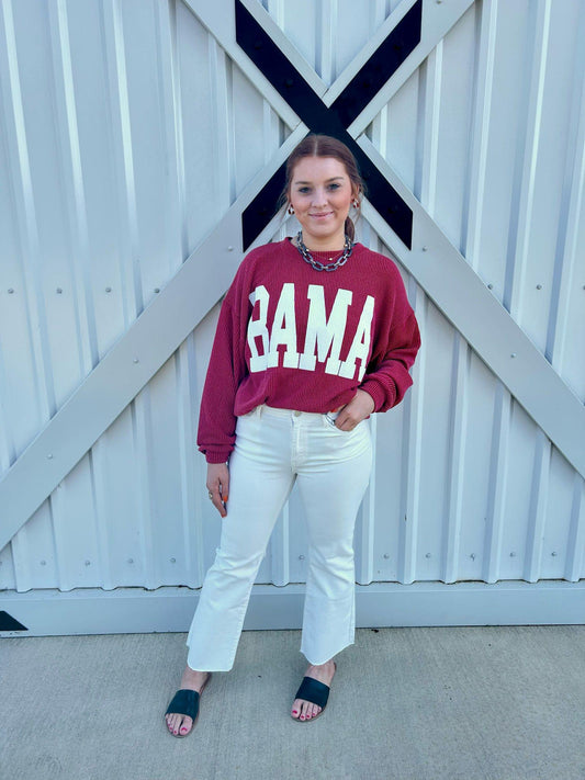 Alabama Comfy Oversize Graphic Sweatshirt, Gameday: Crimson