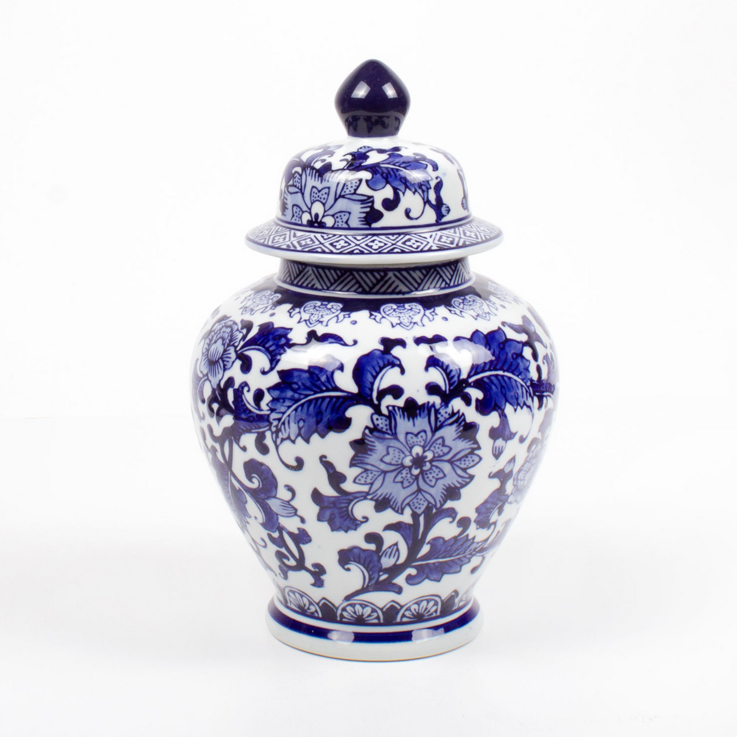Large Blue Chinoiserie Ginger Jar