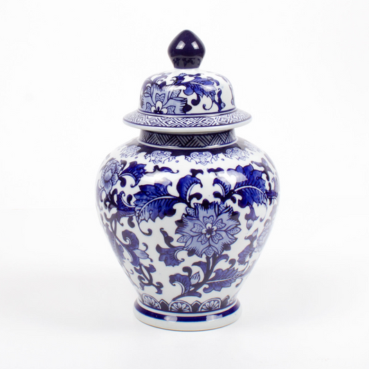 Large Blue Chinoiserie Ginger Jar