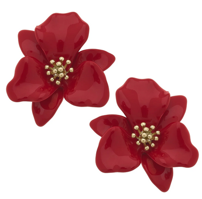 Valentina Enamel Flower Statement Earrings