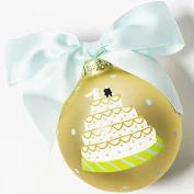 WEDDING CAKE ROUND GLASS ORNAMENT