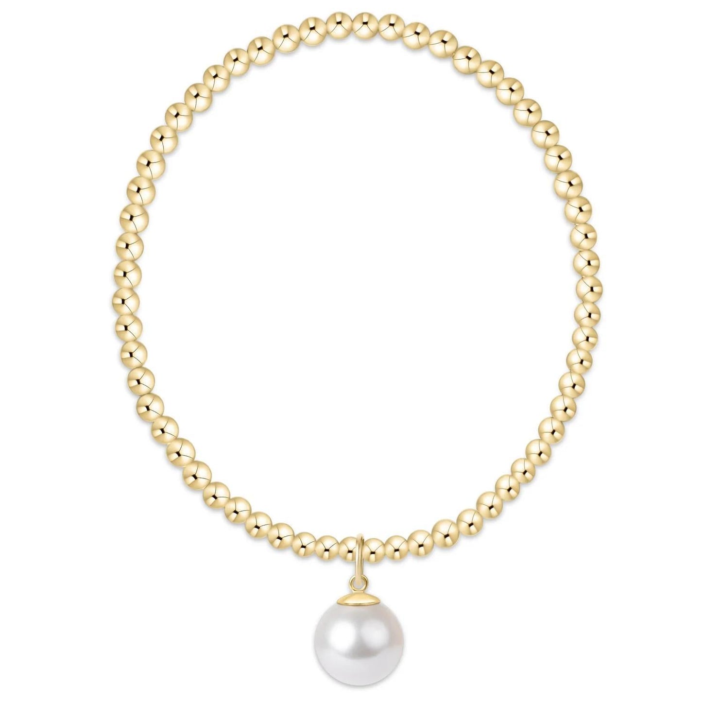 Classic Gold 3mm Bracelet- Classic Gold 10mm Charm
