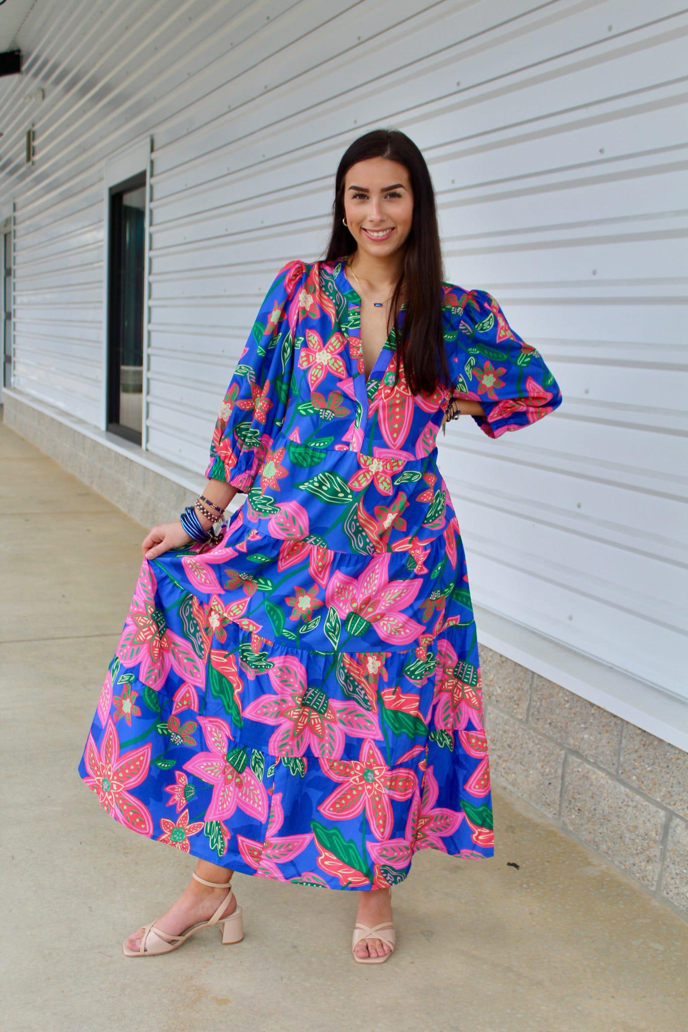 Dress Cameron Island Dreams Blue & Pink
