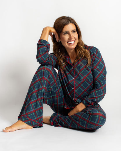 Layton Plaid Long Sleeve Button Up Pajama Sleep Shirt