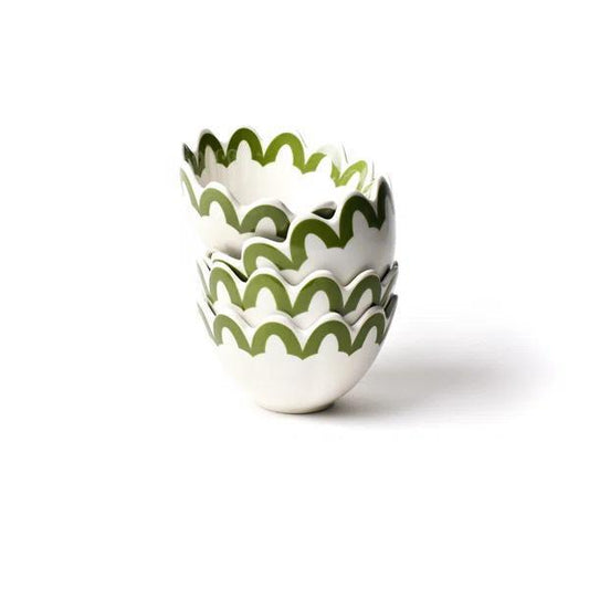 Olive Arabesque Trim Scallop Small Bowl