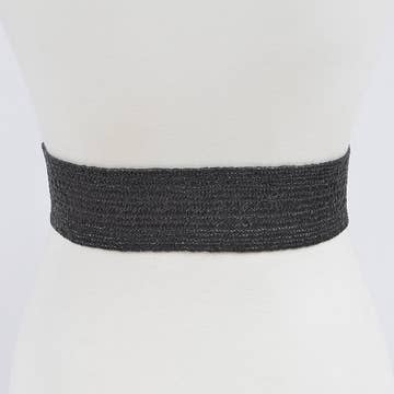 Metal OO Buckle Stretch Straw Belt