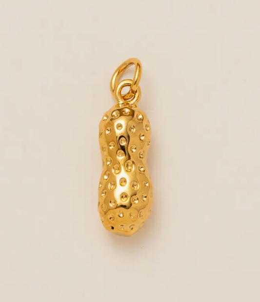 Peanut Charm Bar 18k Gold Plated Stainless Steel